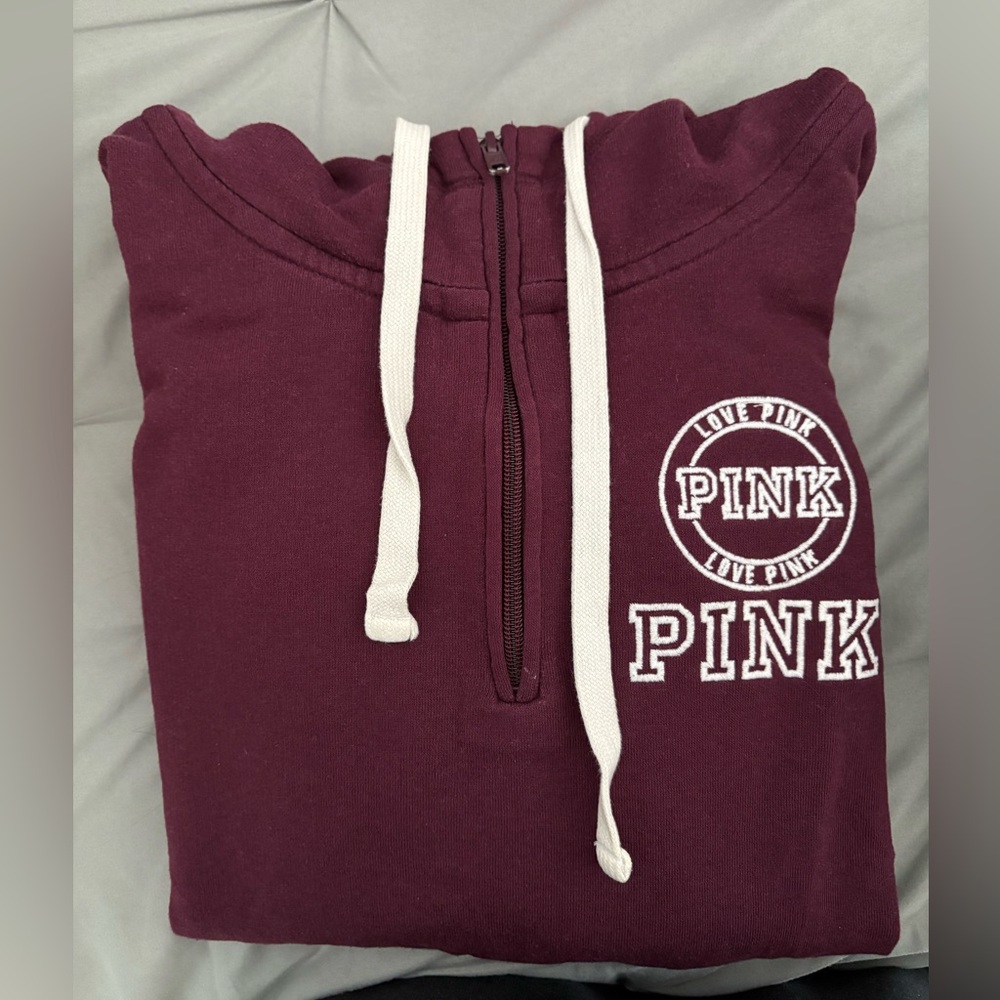 Victoria Secret - PINK burgundy quarter zip